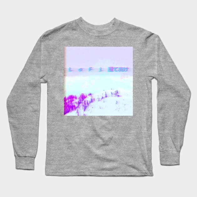 L o F i mountains Long Sleeve T-Shirt by lofi_retrowave